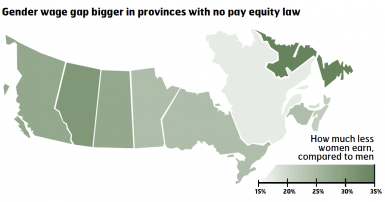 Gender gap bigger in provinces with no pay equity law