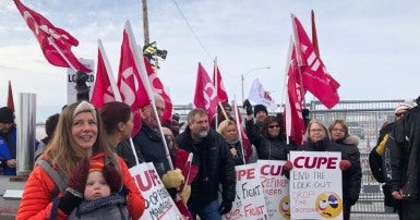 Mark Hancock and CUPE representative, Co-op Refinery, January 22 2020