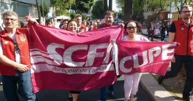 Charles Fleury leads CUPE delegation at the 11th IAMRECON in Mexico City, April 2015