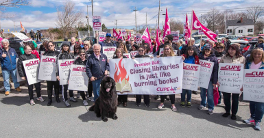 CUPE NL members protest library closures