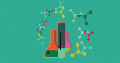 colourful beakers and nanoparticles