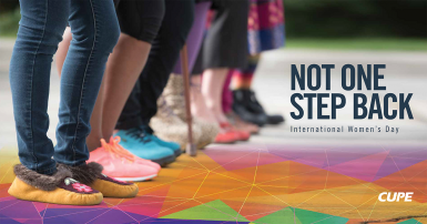 group of women's legs from the knee down with the slogan &quot;not one step back&quot;