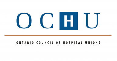 OCHU in block letters, H is in a blue square, Ontario Council of Hospital Unions 