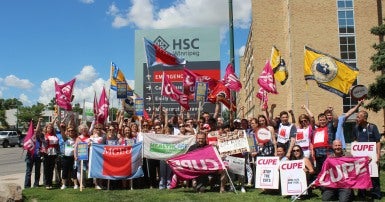 CUPE Manitoba protesting health care cuts