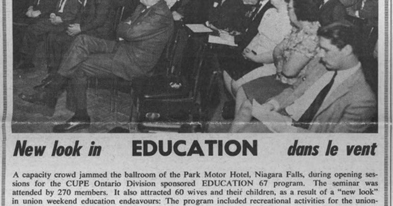 An old article and photo from 1967 about participants at the Education 67 seminar