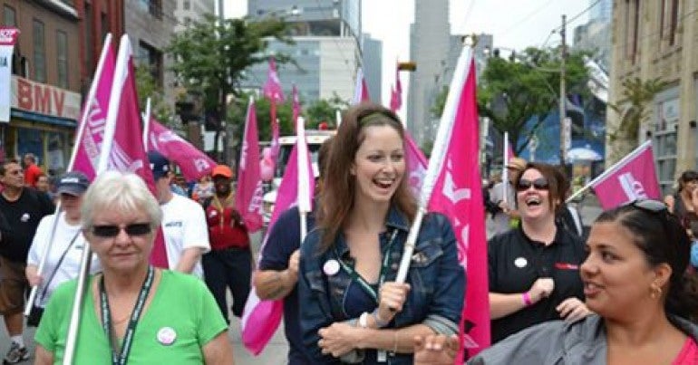 CUPE members march in Labour Day parade