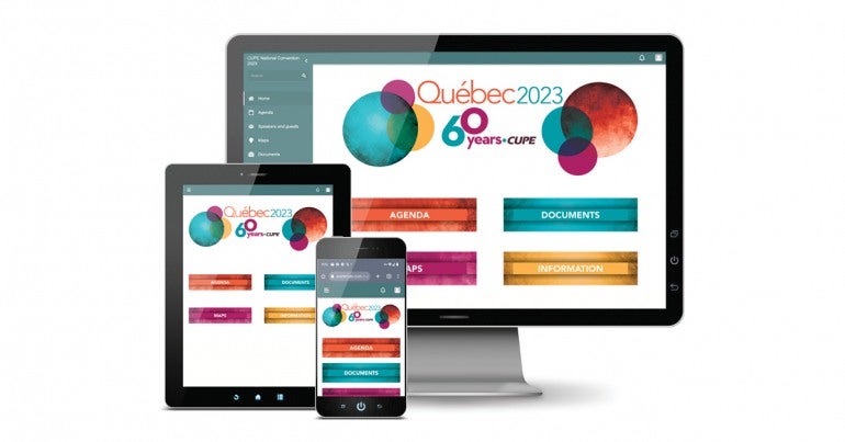 Screenshots of the convention app