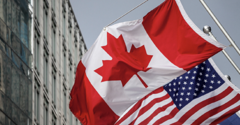 Canada and United States flags