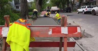 CUPE 21 members completing sidewalk work in Regina.