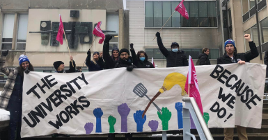 CUPE front-line training and repair employees maintain rally at U of T