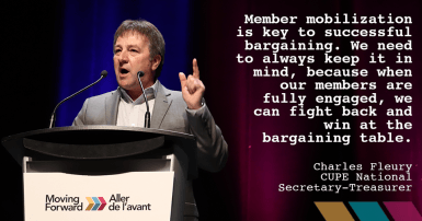 Charles Fleury speaking at Moving Forward