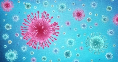 Concept 3D illustration of coronavirus. Getty Images