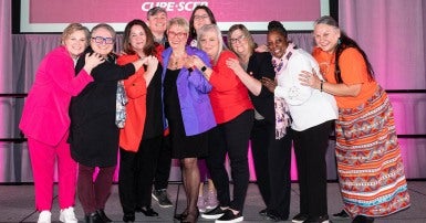 Photo of the Safe Union Spaces Working Group with former CUPE president Judy Darcy.