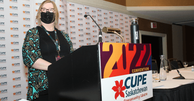 Judy Henley CUPE SK Convention 2022