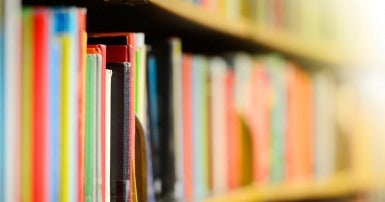 Books on a shelf