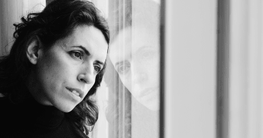 a woman is experiencing stress