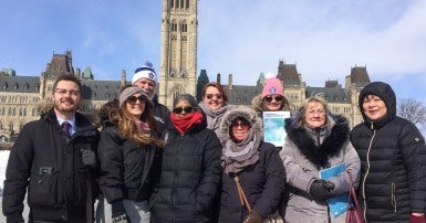 CUPE members on Parliament Hill
