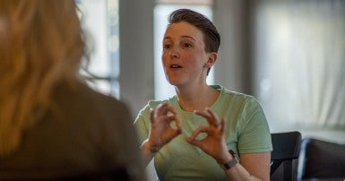 Woman speaking ASL