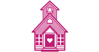 Image of schoolhouse with heart