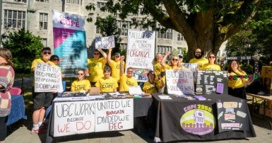 Students organizing on UBC campus