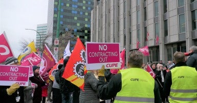 CUPE Local 1063 Information Rally, November 8, 2022 in front of WCB Building, Winnipeg, Manitoba