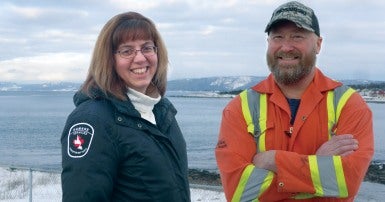 CUPE 3034 President Terry-Lynn Cooper and Corey Mitchell.