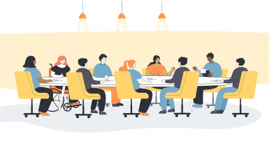 People sitting at a conference table