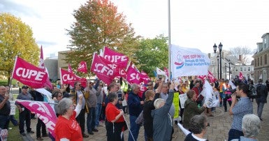 CUPE NB protest for injured workers