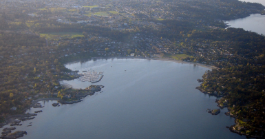 Aerial view of Saanich and Cadboro Bay