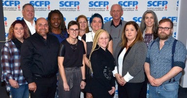 Members and organizers at CUPE Québec's first ever human rights conference held in Trois-Rivières.