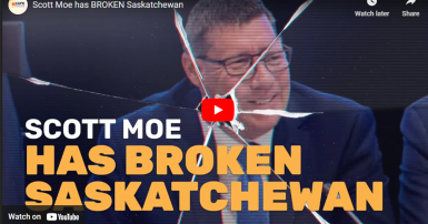 Picture of Scott Moe with text: Scott Moe has broken saskatchewan