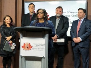 CUPE speaks at press conference in Ottawa