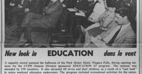 An old article and photo from 1967 about participants at the Education 67 seminar