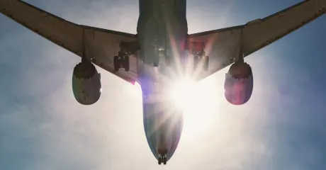 Image of plane flying in the sky