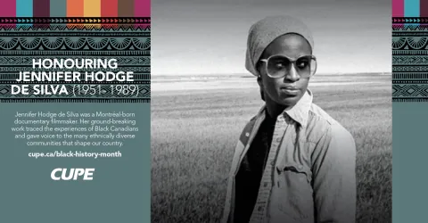 Jennifer Hodge de Silva, a Montréal-born documentary filmmaker. Her ground-breaking work traced the experiences of Black Canadians and gave voice to the many ethnically diverse communities that shape our country.