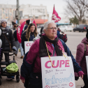 People walking a picket line