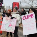Picketers at Carleton University