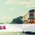 Web banner. No text. Image of school bus on a highway, with the CUPE Nova Scotia
