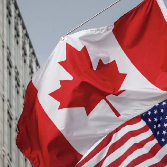 Canada and United States flags
