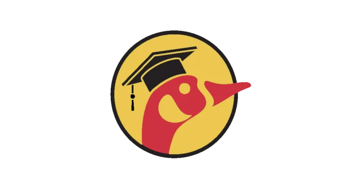 Canada Goose wearing an academic cap