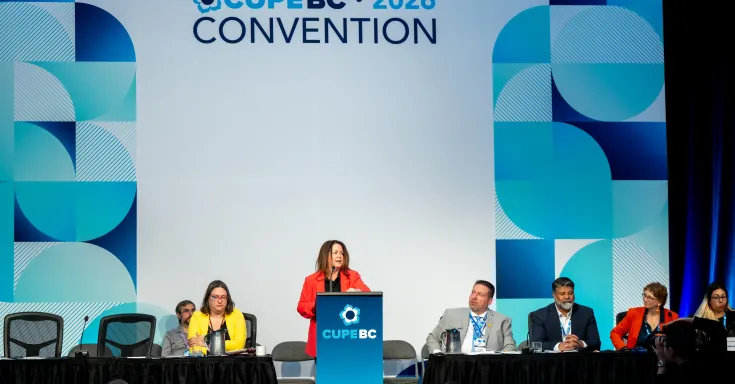 CUPE National Secretary-Treasurer Candace Rennick to CUPE BC convention delegates.