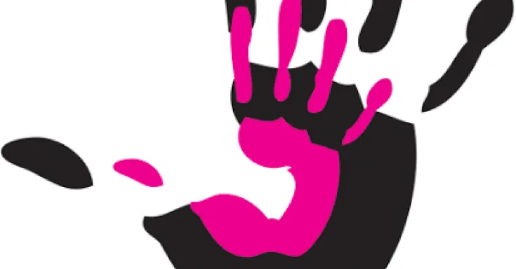 CUPE 2484 with an image of two hands one in black and a smaller in pink
