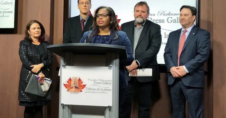 CUPE speaks at press conference in Ottawa