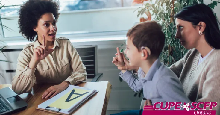 Sign interpretation for a young child