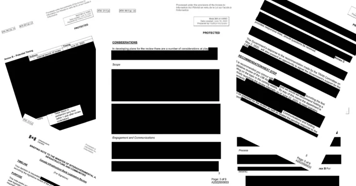 Blacked out documents