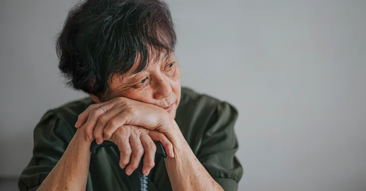 asian chinese senior woman at long term care home portrait