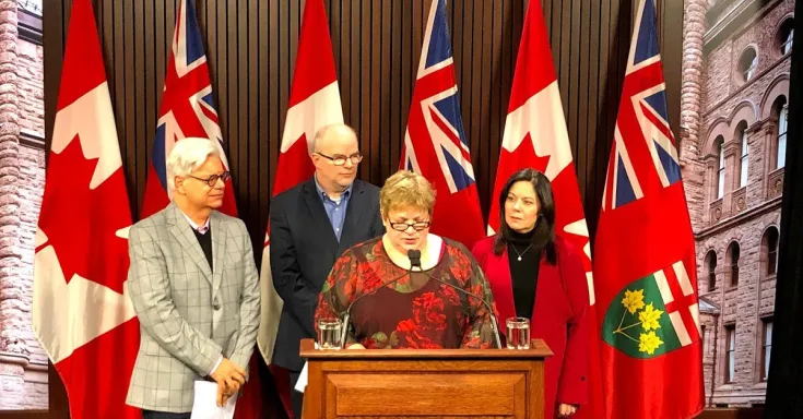 Front-line workers speaking