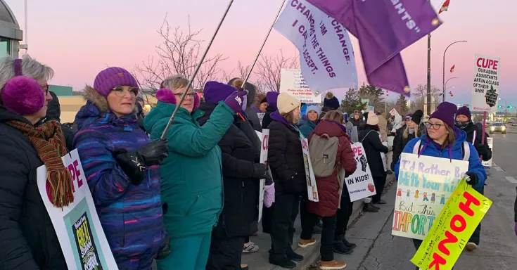 Workers on a picket line 