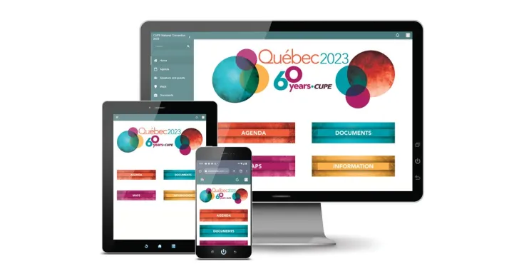 Screenshots of the convention app