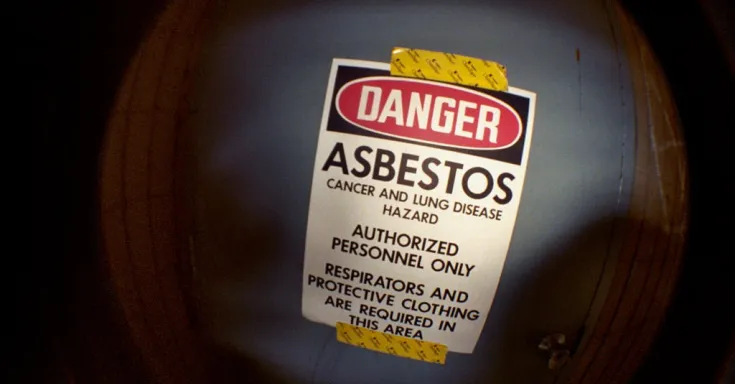 Asbestos danger sign
